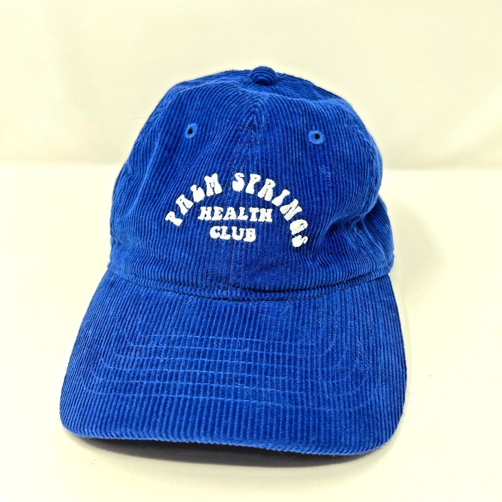 Palm Springs Health Club Corduroy Hat Cap Strapback Adjustable Blue Embroidered